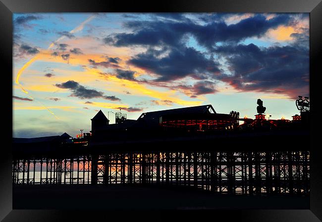 Sunset Sky Above Central Pier Blackpool Framed Print by Gary Kenyon