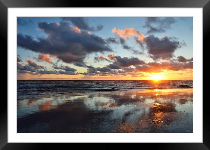 Sunset Reflections Blackpool Framed Mounted Print by Gary Kenyon