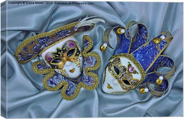 Venetian Masks Italy Canvas Print by Diana Mower