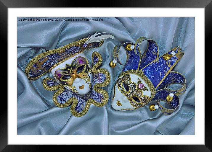 Venetian Masks Italy Framed Mounted Print by Diana Mower