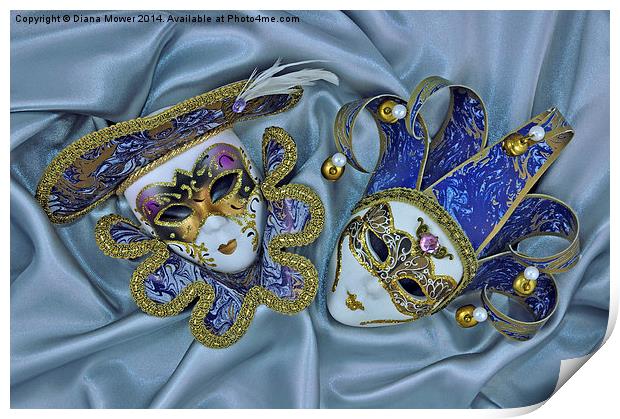 Venetian Masks Italy Print by Diana Mower