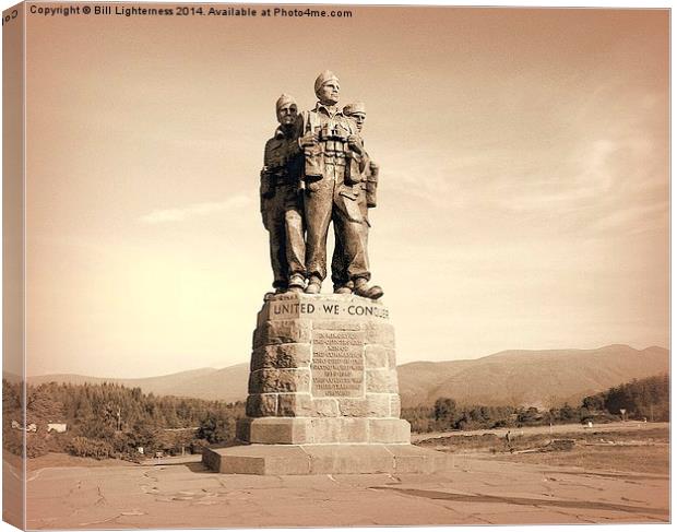 Commando Monument in sepia Canvas Print by Bill Lighterness