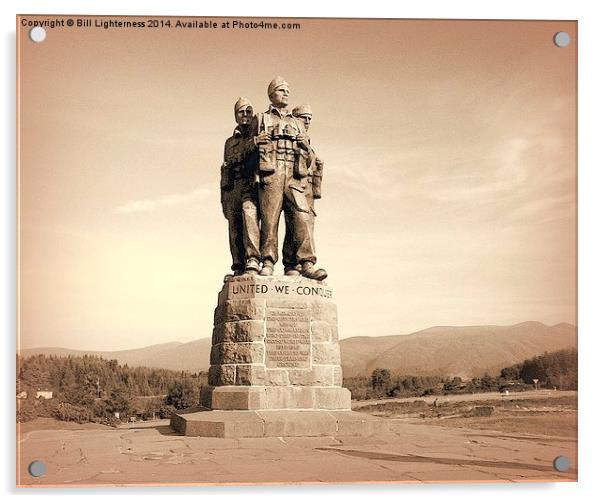 Commando Monument in sepia Acrylic by Bill Lighterness