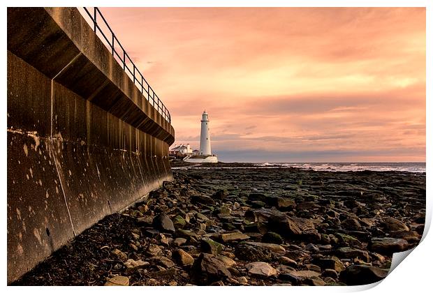 St Mary`s Lighthouse Print by Northeast Images