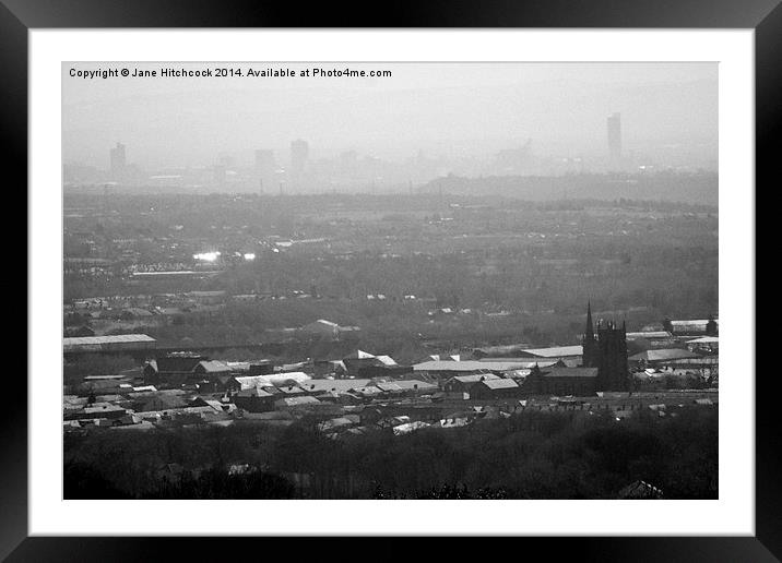 Bolton Skyline Framed Mounted Print by Jane Hitchcock