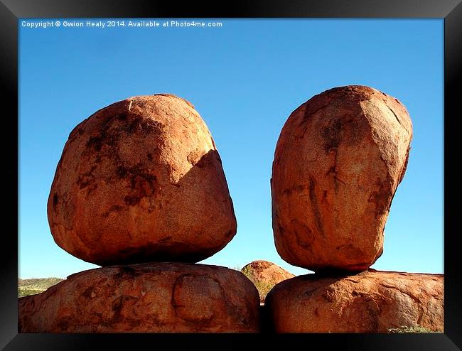Devils Marbles Framed Print by Gwion Healy