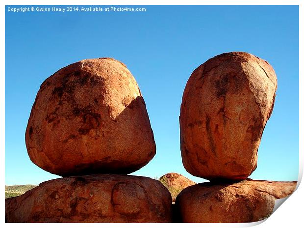 Devils Marbles Print by Gwion Healy