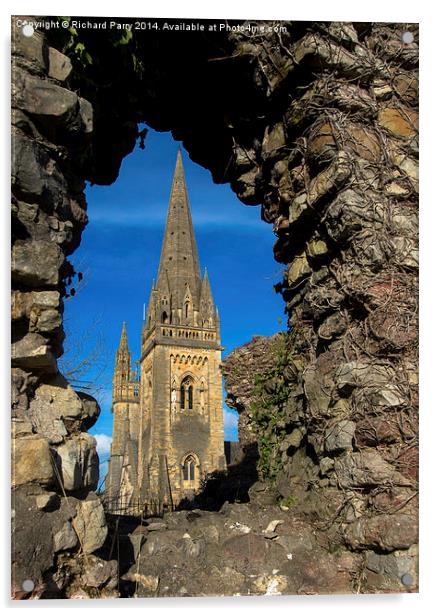 Llandaf Cathedral Acrylic by Richard Parry