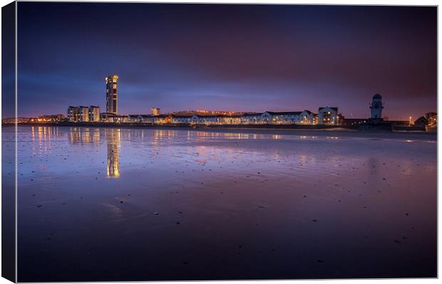 Swansea Bay Meridian Tower Canvas Print by Leighton Collins