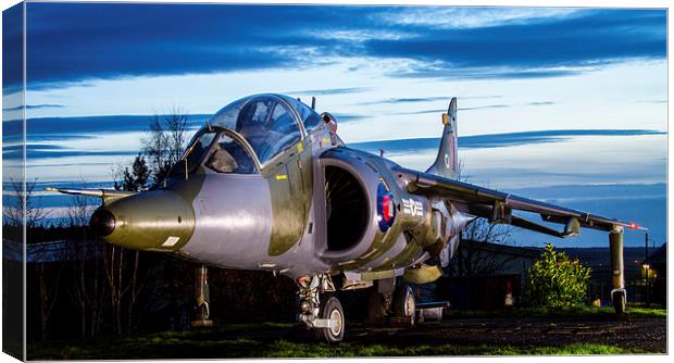 Harrier T4 at Sundown Canvas Print by Oxon Images