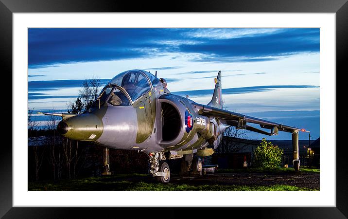 Harrier T4 at Sundown Framed Mounted Print by Oxon Images