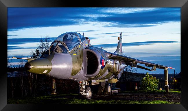 Harrier T4 at Sundown Framed Print by Oxon Images