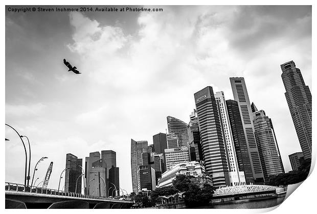 Singapore skyline Print by Steven Inchmore