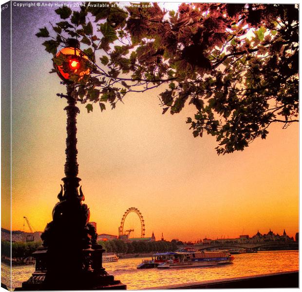 Thames at Dusk Canvas Print by Andy Huntley