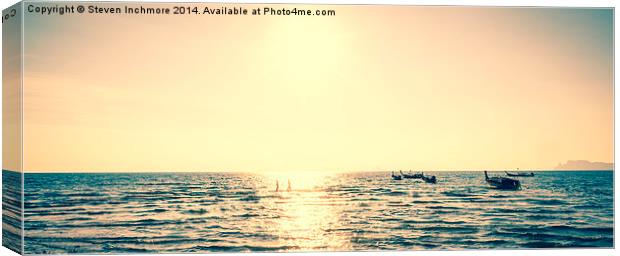 Sunset sea stroll Canvas Print by Steven Inchmore