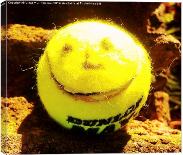 Smiling Tennis Ball- Unique Photography Canvas Print by Vincent J. Newman