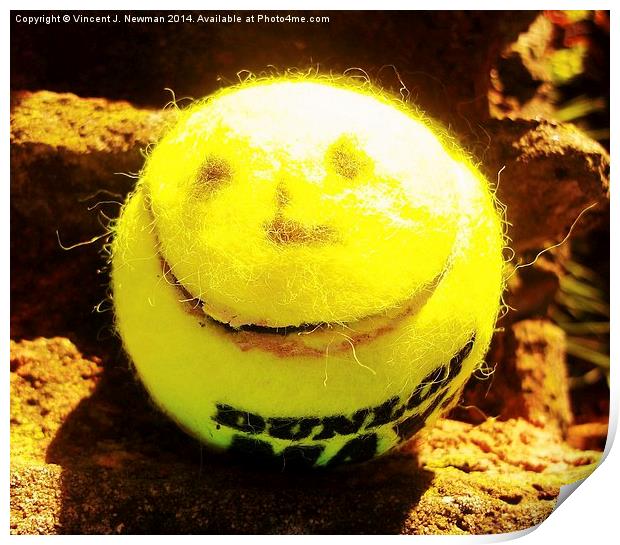 Smiling Tennis Ball- Unique Photography Print by Vincent J. Newman
