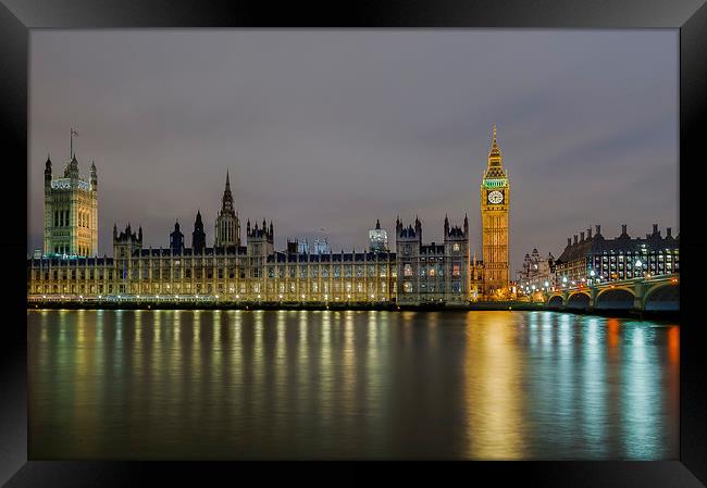 Westminster Evening Framed Print by mhfore Photography