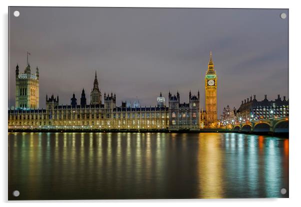 Westminster Evening Acrylic by mhfore Photography