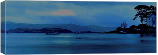 porthmadog bay north wales seascape Canvas Print by darren  carter