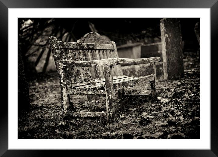 Cemetery Seating Framed Mounted Print by David Hare
