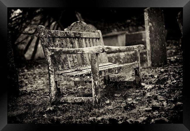 Cemetery Seating Framed Print by David Hare