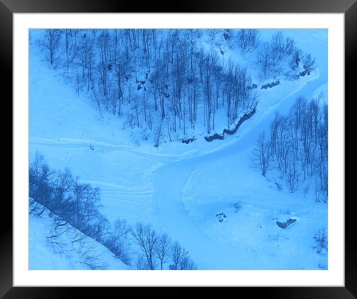 Olympic ski run Summit Krasnaya Polyana Framed Mounted Print by DEE- Diana Cosford