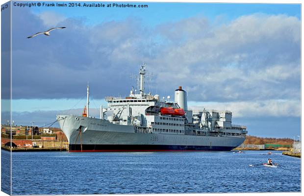 RFA Fort Rosalie and oarsmen Canvas Print by Frank Irwin