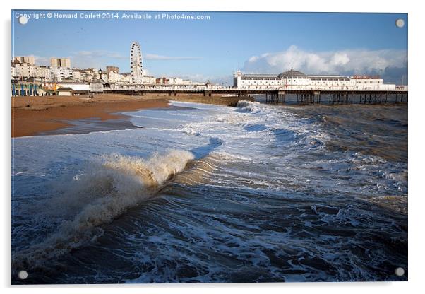 Stormy Brighton Acrylic by Howard Corlett