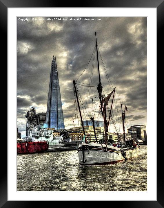Thames Barge Will Framed Mounted Print by Andy Huntley