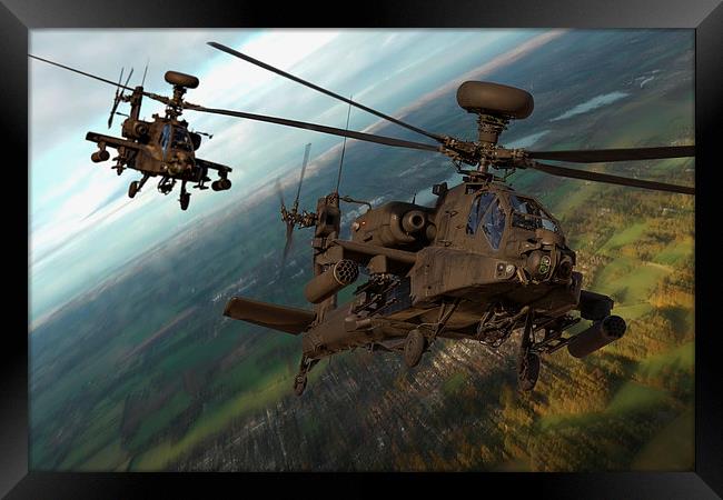 AH64 AAC Apache in flight Framed Print by Oxon Images