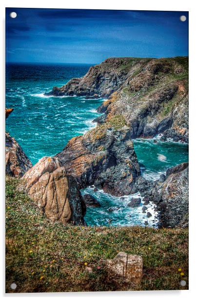 Cornwall Rocks Acrylic by Scott Anderson