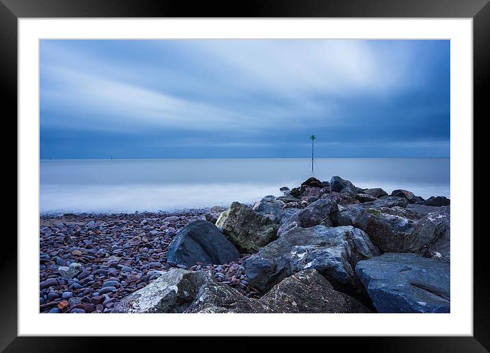Minehead Breakwater Framed Mounted Print by Angie Morton