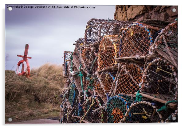 Lobster Pots Acrylic by George Davidson