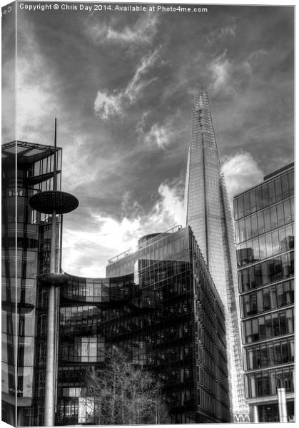 The Shard and London Skyline Canvas Print by Chris Day