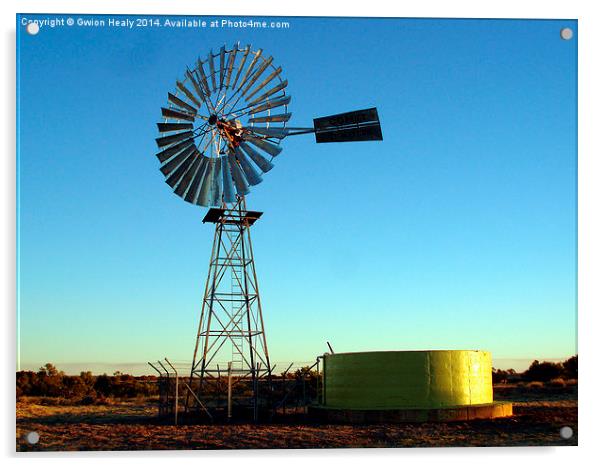 Australian Comet Windmill Acrylic by Gwion Healy