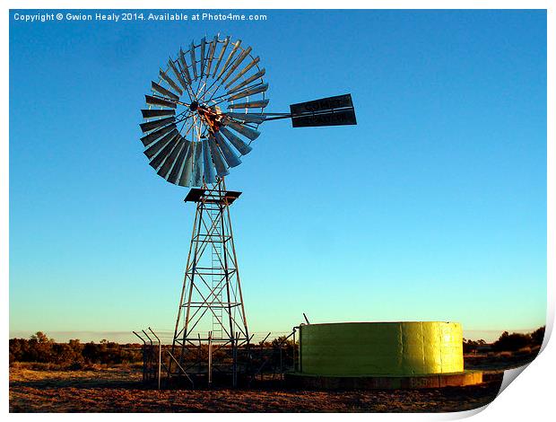 Australian Comet Windmill Print by Gwion Healy