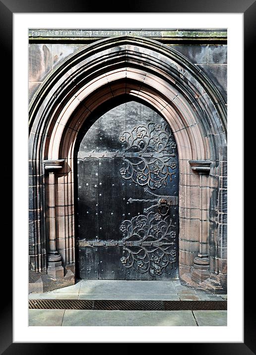 One of the many doors in Chester Cathedral, Framed Mounted Print by Frank Irwin
