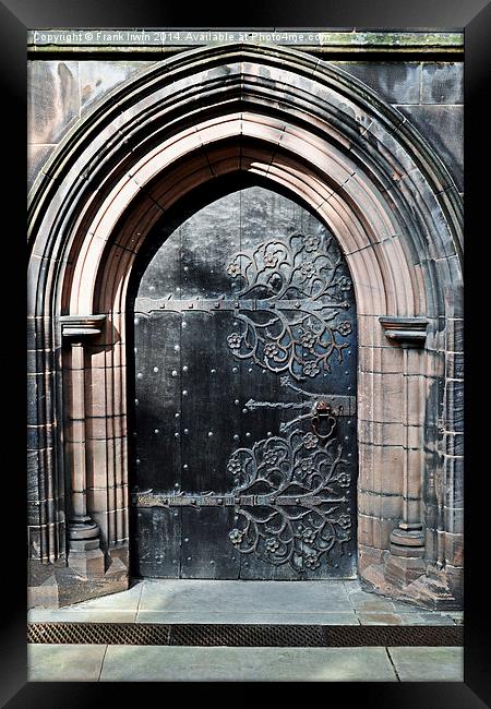 One of the many doors in Chester Cathedral, Framed Print by Frank Irwin