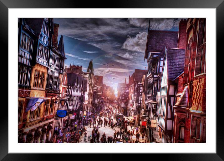 Chester city Framed Mounted Print by stewart oakes