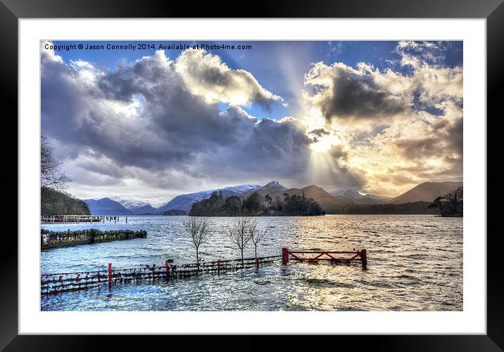 Derwentwater rays Framed Mounted Print by Jason Connolly