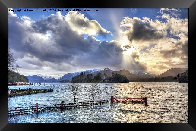 Derwentwater rays Framed Print by Jason Connolly