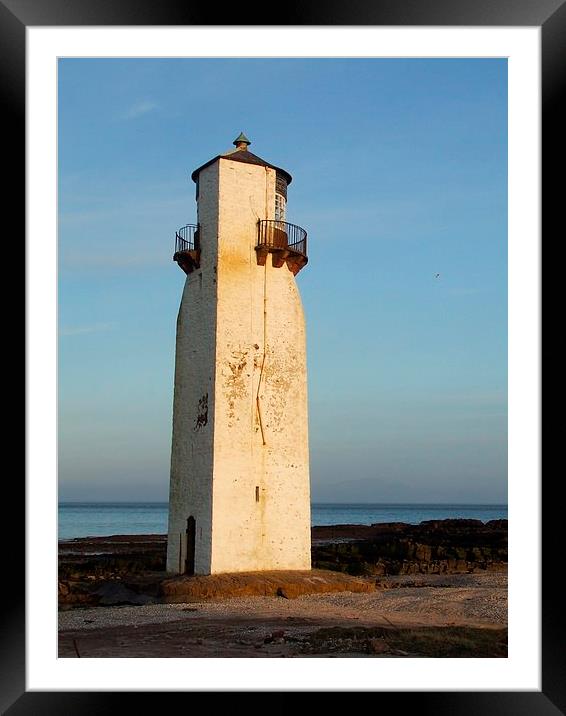 Lighthouse at Southerness Framed Mounted Print by Davina Green