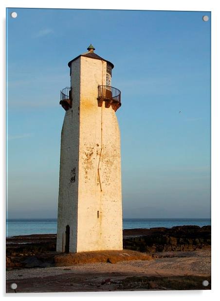 Lighthouse at Southerness Acrylic by Davina Green