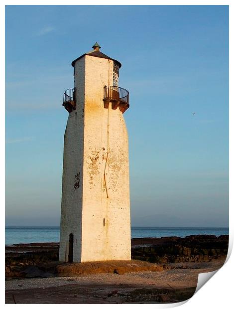 Lighthouse at Southerness Print by Davina Green