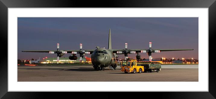 C-130K at Dusk Framed Mounted Print by James Innes