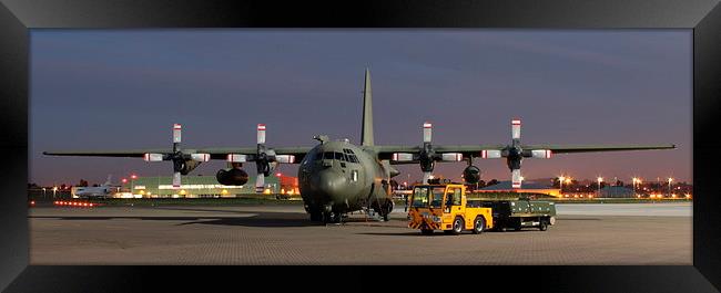 C-130K at Dusk Framed Print by James Innes