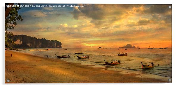 Koh Lanta Sunset Thailand Acrylic by Adrian Evans