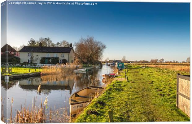 Somerton Boat Dyke Staithe Canvas Print by James Taylor