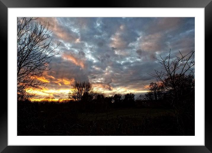 suffolk sunset Framed Mounted Print by chrissy woodhouse